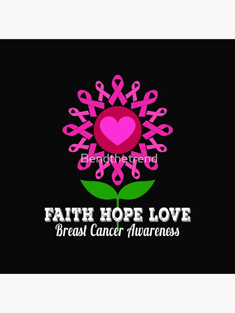 Faith Hope Love Breast Cancer Awareness Pink Ribbon Tote Bag By Bendthetrend Redbubble