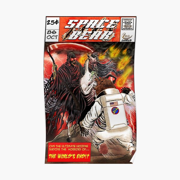 Space Bear At World's End Poster