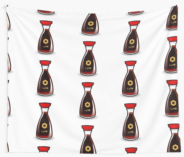 "soy sauce emoji" Tapestry by LORRAUN Redbubble