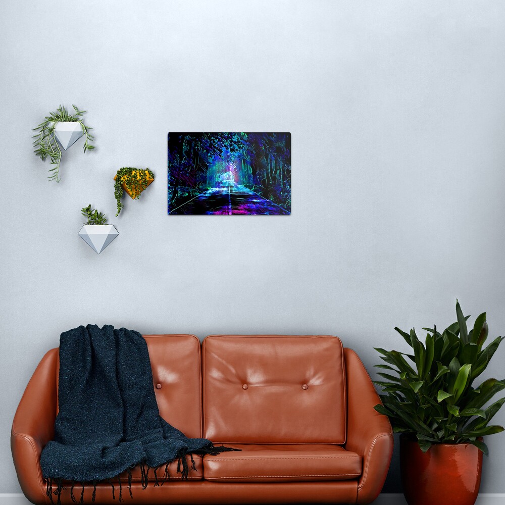 Blacklight Night on Aurora Road Metal Print
