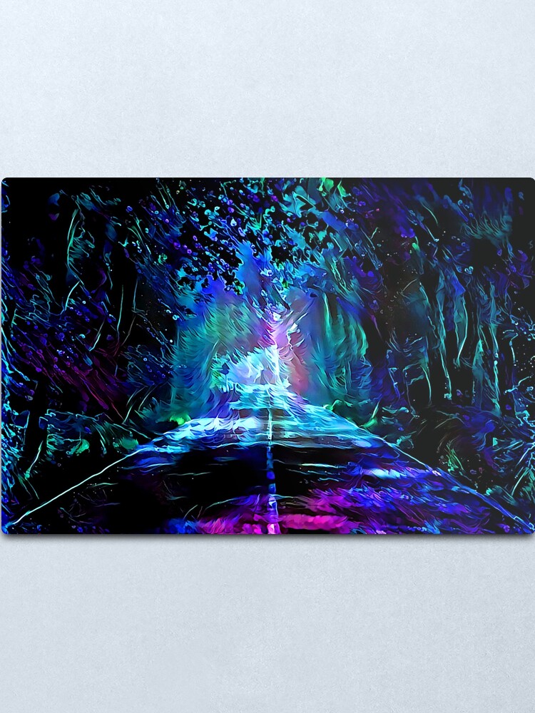 Alternate view of Blacklight Night on Aurora Road Metal Print