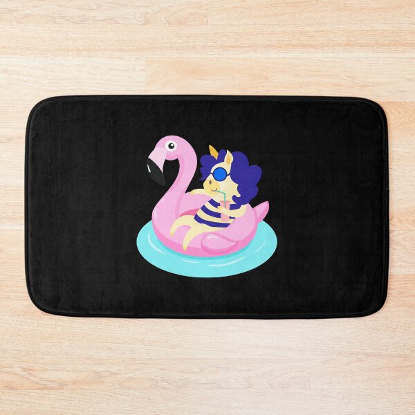 Item preview, Unicorn with Flamingo Pool Float  print designed and sold by NoveltyMerch.