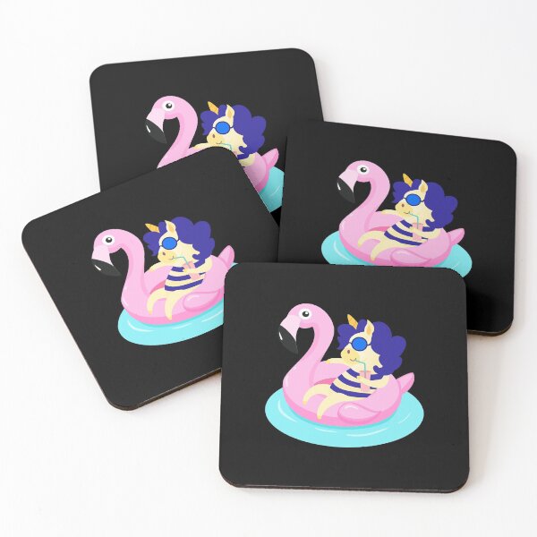 Item preview, Unicorn with Flamingo Pool Float  print designed and sold by NoveltyMerch.
