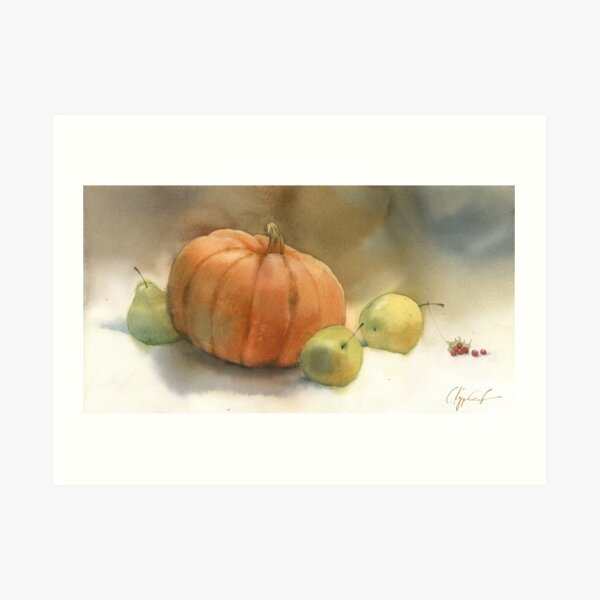 Stil-life with pumpkin Art Print