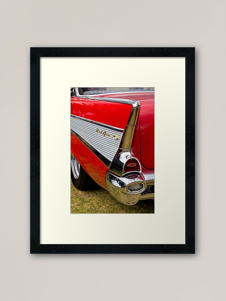 Alternate view of Chrome tail light - Chevrolet BelAir Framed Art Print