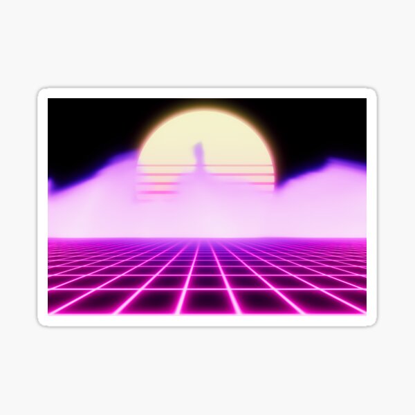 Vapor Wave Sun Sticker By Savvamadar Redbubble