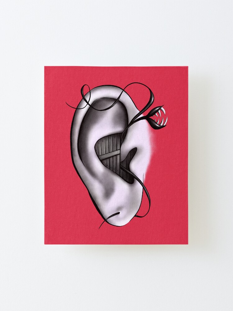 Alternate view of Ear Monster Weird Art Mounted Print