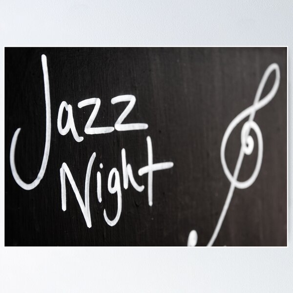 Artikelvorschau, Jazz Night Werbung Zeichen auf Tafel entworfen und verkauft von Stanciuc.