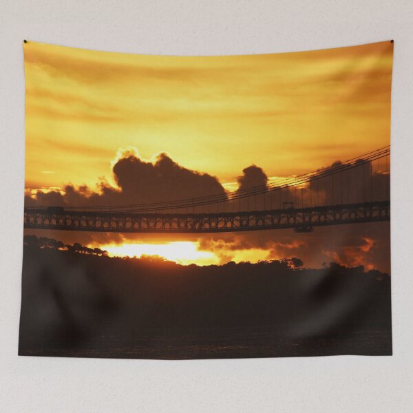Item preview, Dramatic sunset with clouds and bridge designed and sold by Anna Lemos.