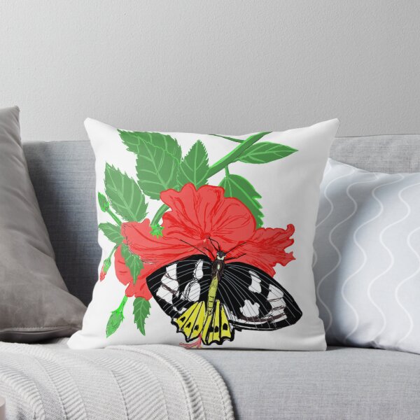 Item preview, Red Hibiscus Flower and Birdwing Butterfly designed and sold by Charles Roring.