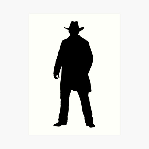 Western Theme Cowboy Silhouette Art Print By SandpiperDesign   Aps,504x498,small,transparent Pad,600x600,f8f8f8 