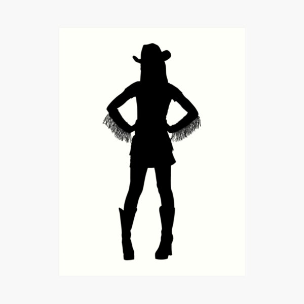 "Western Theme - Cowgirl Silhouette" Art Print By SandpiperDesign ...