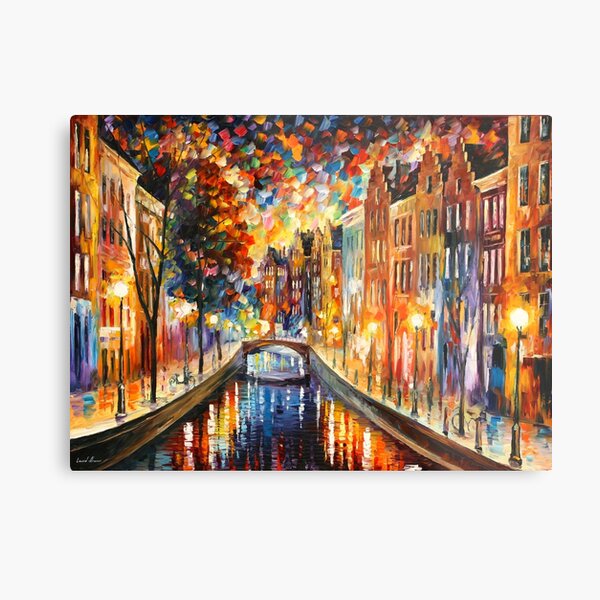 Item preview, AMSTERDAM - NIGHT CANAL - Leonid Afremov designed and sold by Leonid Afremov.
