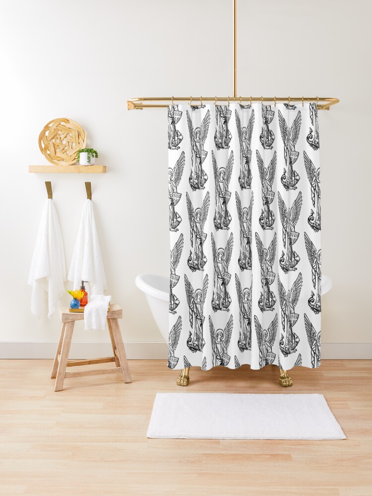 Archangel Michael Shower Curtain By Pzandrews Redbubble