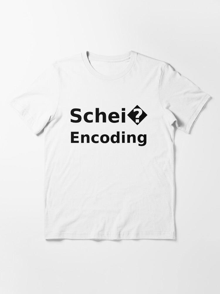 Alternate view of Schei? Encoding Funny Software Engineer Design Black Text Essential T-Shirt