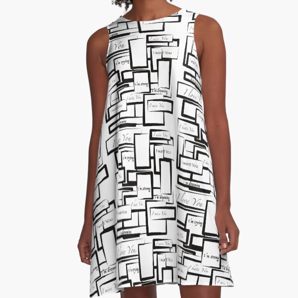 I love you - I miss you - I want you - I hate you A-Linien Kleid