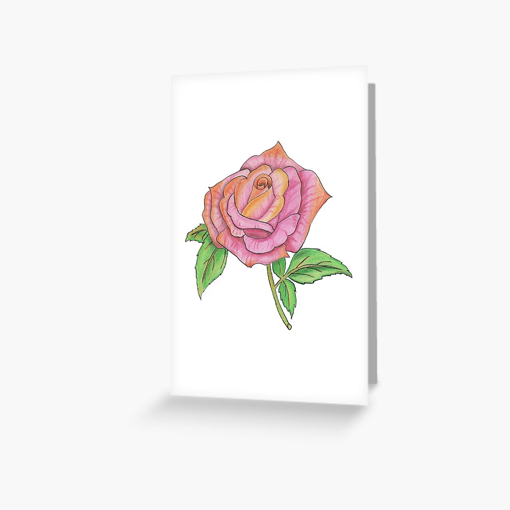 Colorful Rose Greeting Card