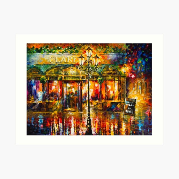Misty Cafe - Leonid Afremov Art Print