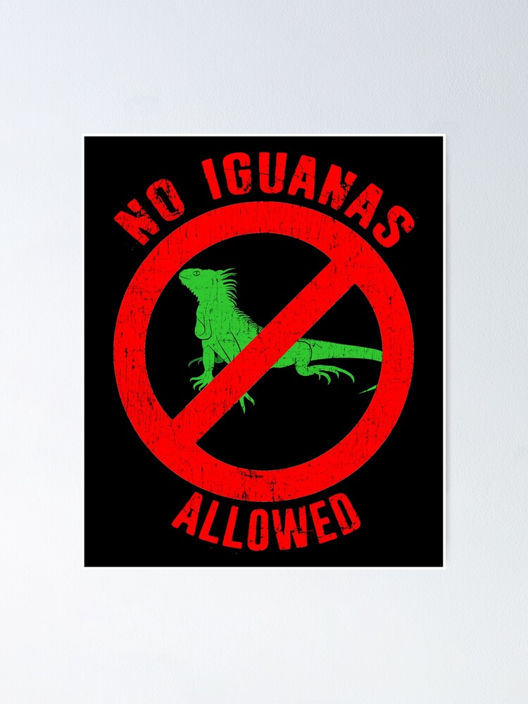 "No Iguanas Allowed Anti Iguana Lizard Haters" Poster by funnytshirtemp
