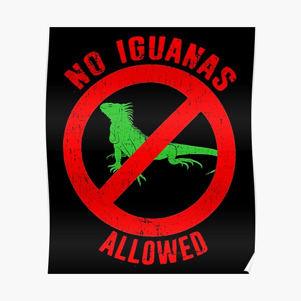 "No Iguanas Allowed Anti Iguana Lizard Haters" Poster by funnytshirtemp