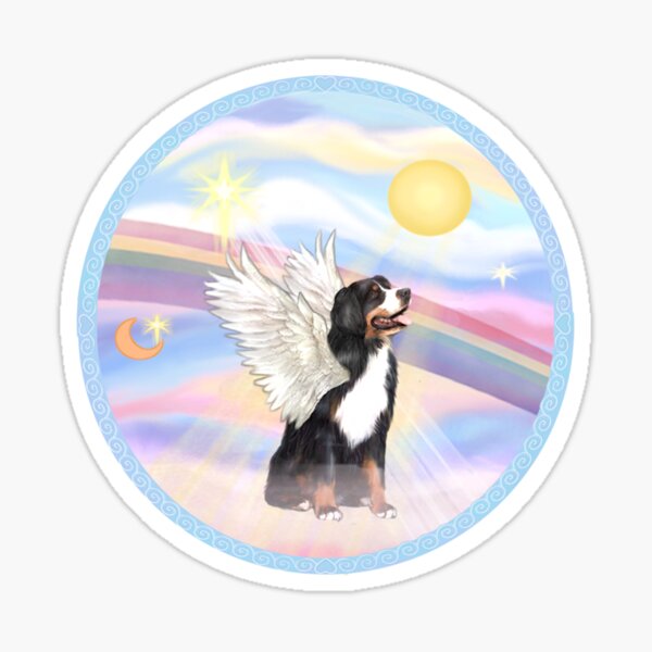 Bernese Mountain Dog in Heavens Clouds Sticker