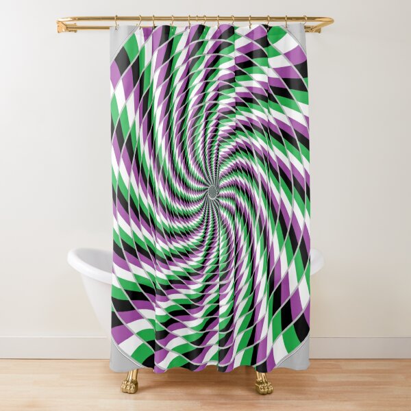 #Graphic #Design, Optical #Art: Moving Pattern Illusion - #OpArt  Shower Curtain