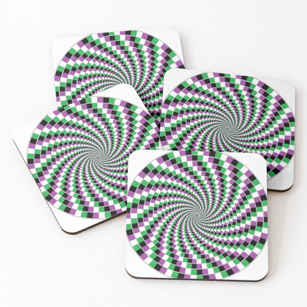 #Graphic #Design, Optical #Art: Moving Pattern Illusion - #OpArt  Coasters (Set of 4)