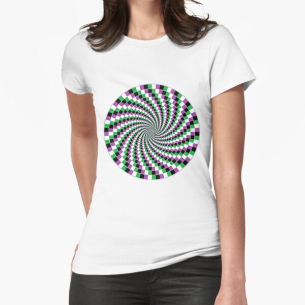 #Graphic #Design, Optical #Art: Moving Pattern Illusion - #OpArt  Fitted T-Shirt
