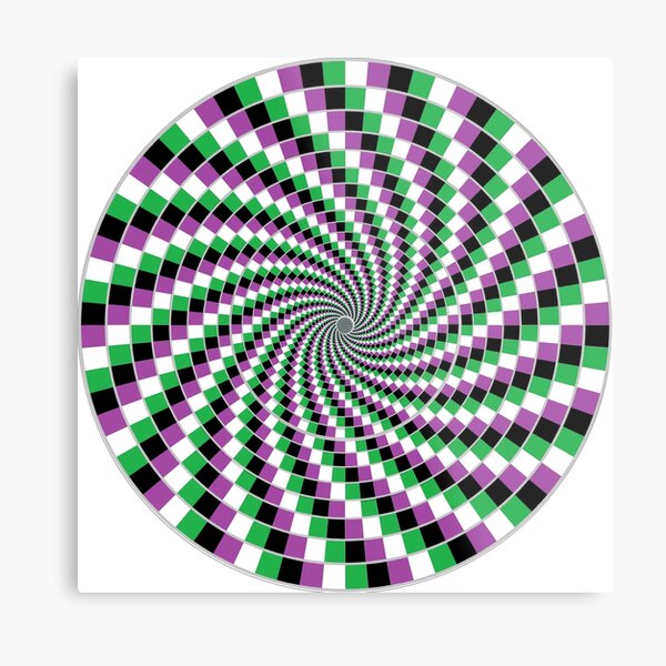 #Graphic #Design, Optical #Art: Moving Pattern Illusion - #OpArt  Metal Print