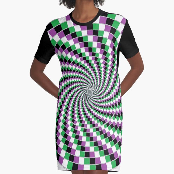 #Graphic #Design, Optical #Art: Moving Pattern Illusion - #OpArt  Graphic T-Shirt Dress