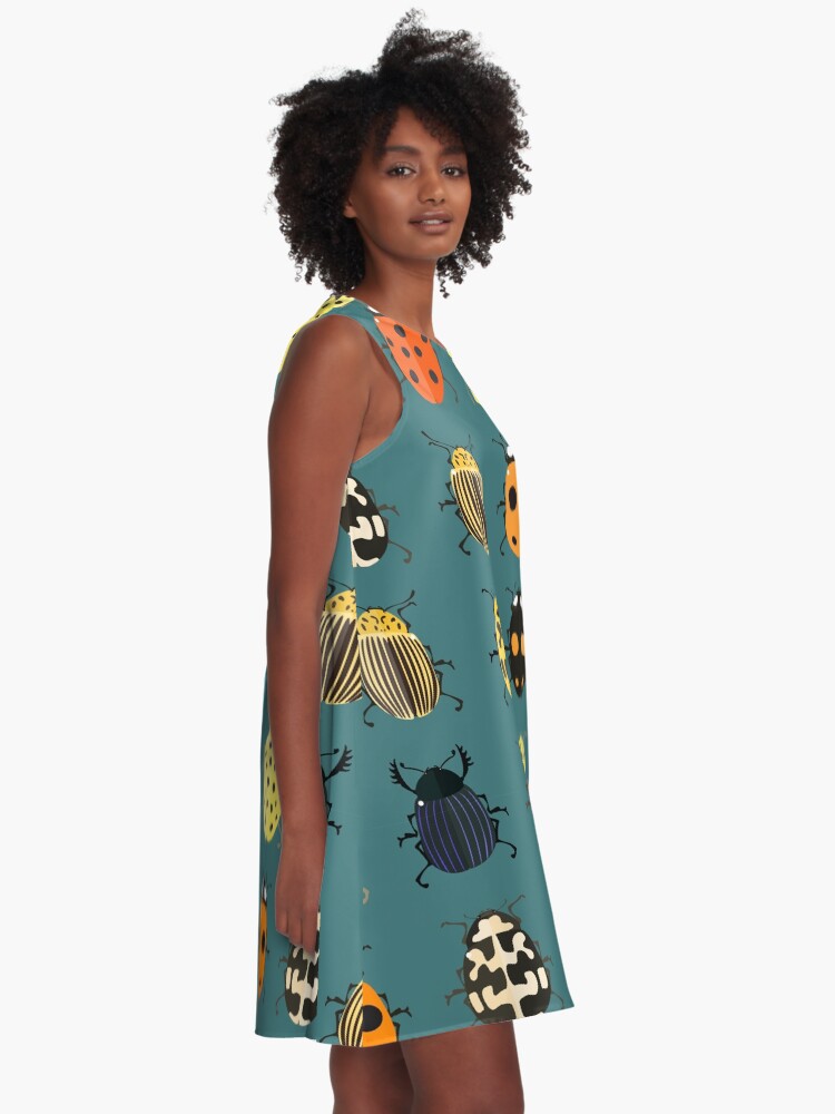 Alternate view of Cute bugs. A-Line Dress