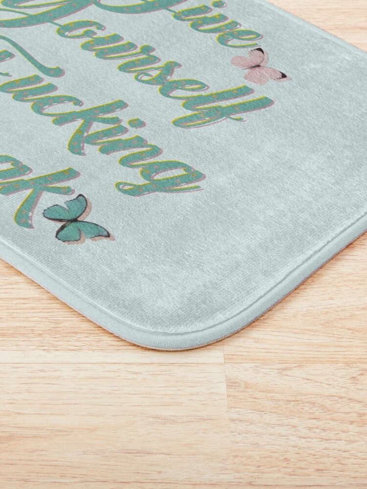 Alternate view of Give yourself a fucking break Bath Mat