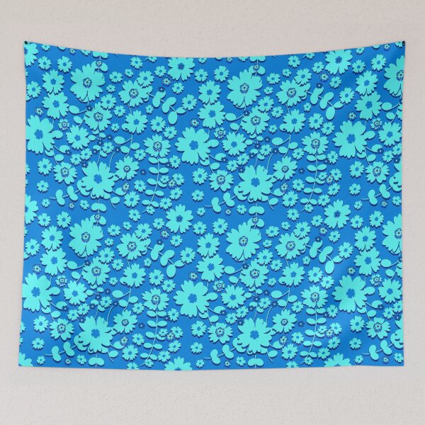Item preview, David Rose Designs - Flower Garden (Marine Blue) designed and sold by Sartabanfi.