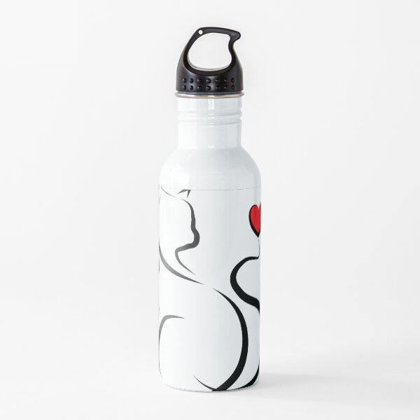 Cat with heart Water Bottle