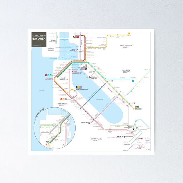 Item preview, San Francisco Bay Area Transit Map designed and sold by Jug Cerovic.
