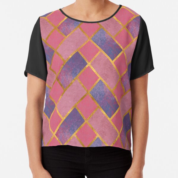 Pink Tiles Chiffon Top