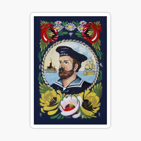 Item preview, ''Hero'' Vintage traditional Roses and Castles design with sailor designed and sold by Penny Taylor- Beardow.