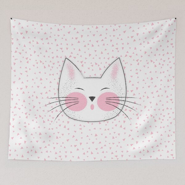Item preview, Cute Pink and White Japanese Kitty Cat designed and sold by AntiqueImages.