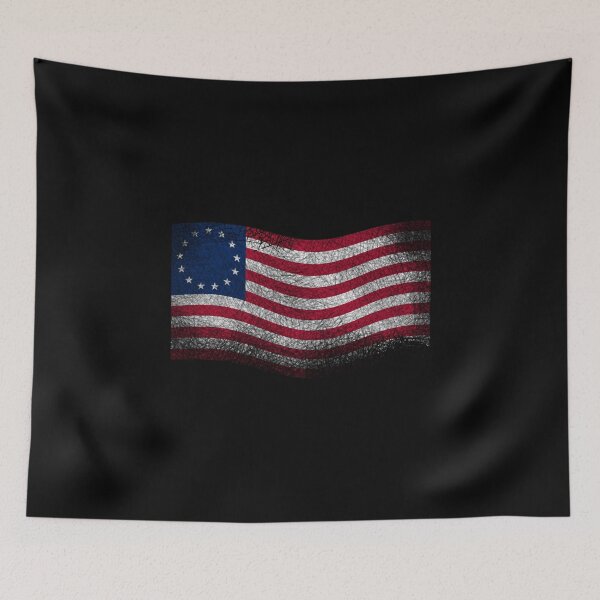 Item preview, Betsy Ross Flag Waving Distressed Grunge Style print designed and sold by NoveltyMerch.