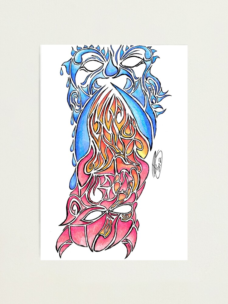 Good Over Evil Abstract Drawing Photographic Print By Adriturner Redbubble