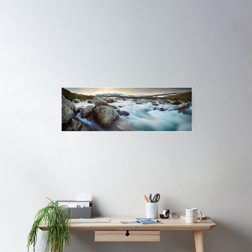Snowy River Sunset, Mt Kosciuszko, New South Wales, Australia Poster