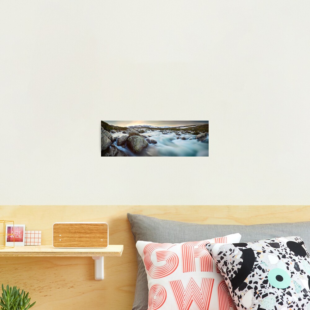 Snowy River Sunset, Mt Kosciuszko, New South Wales, Australia Photographic Print