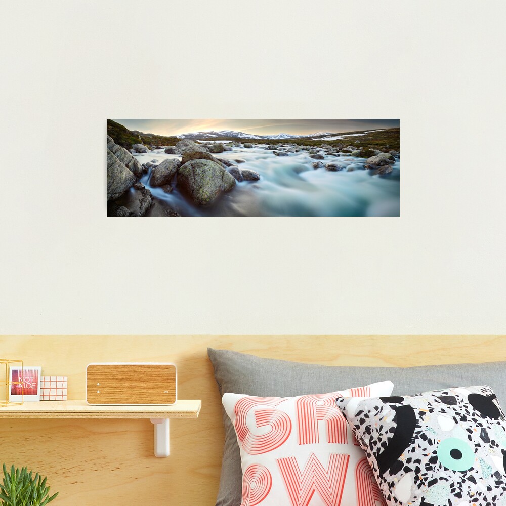 Snowy River Sunset, Mt Kosciuszko, New South Wales, Australia Photographic Print
