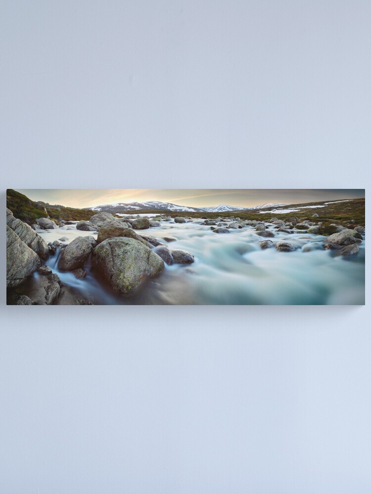Alternate view of Snowy River Sunset, Mt Kosciuszko, New South Wales, Australia Canvas Print