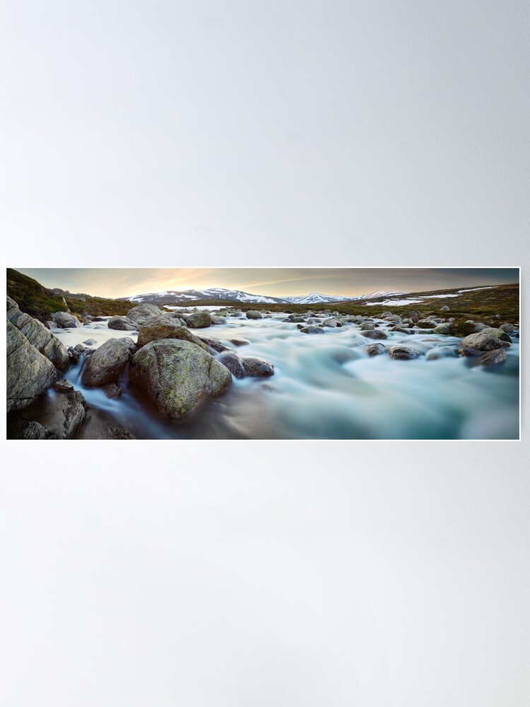 Alternate view of Snowy River Sunset, Mt Kosciuszko, New South Wales, Australia Poster