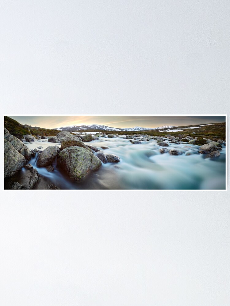 Alternate view of Snowy River Sunset, Mt Kosciuszko, New South Wales, Australia Poster