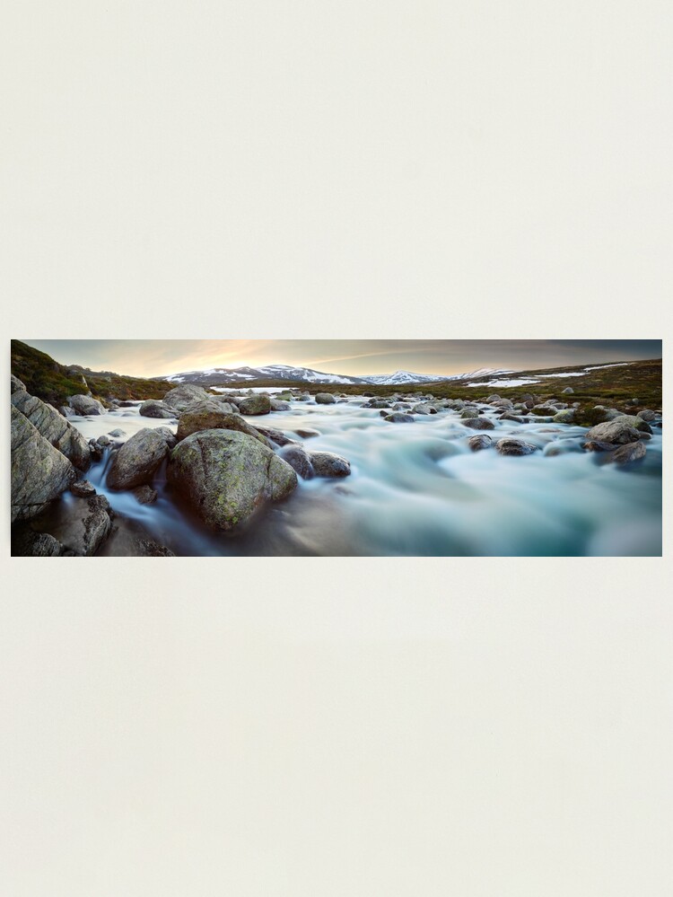 Alternate view of Snowy River Sunset, Mt Kosciuszko, New South Wales, Australia Photographic Print