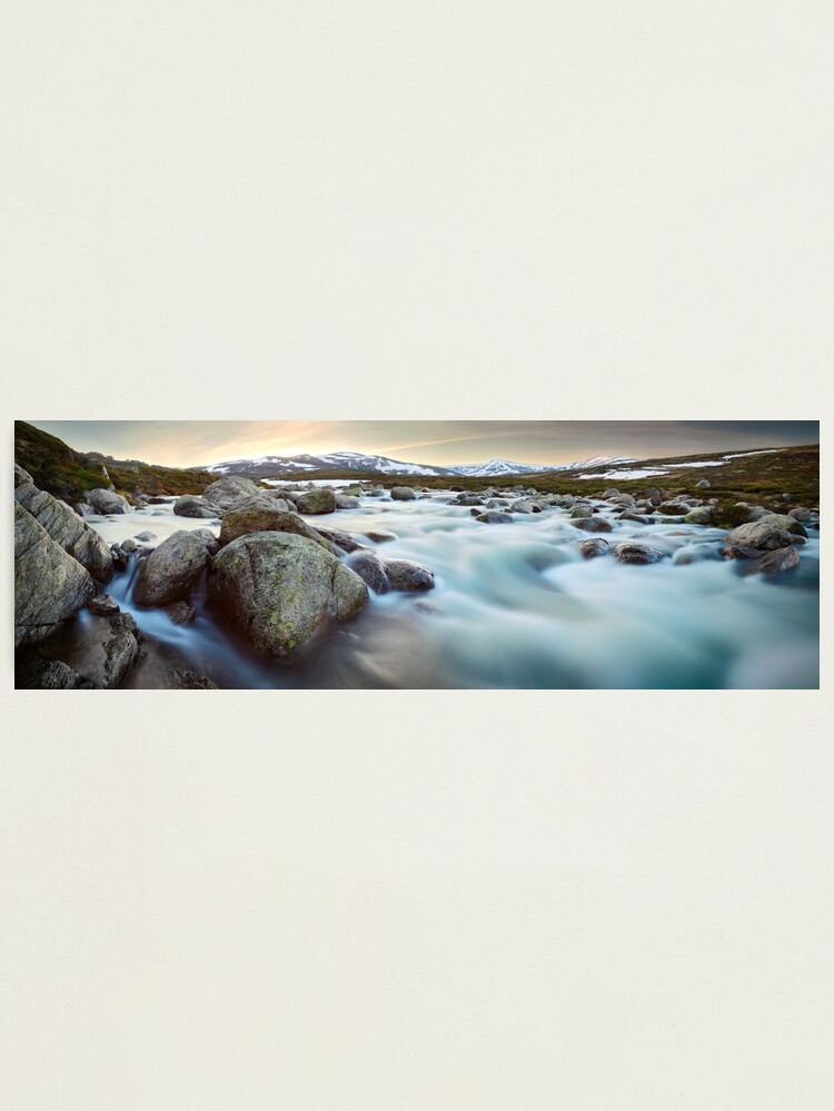 Alternate view of Snowy River Sunset, Mt Kosciuszko, New South Wales, Australia Photographic Print