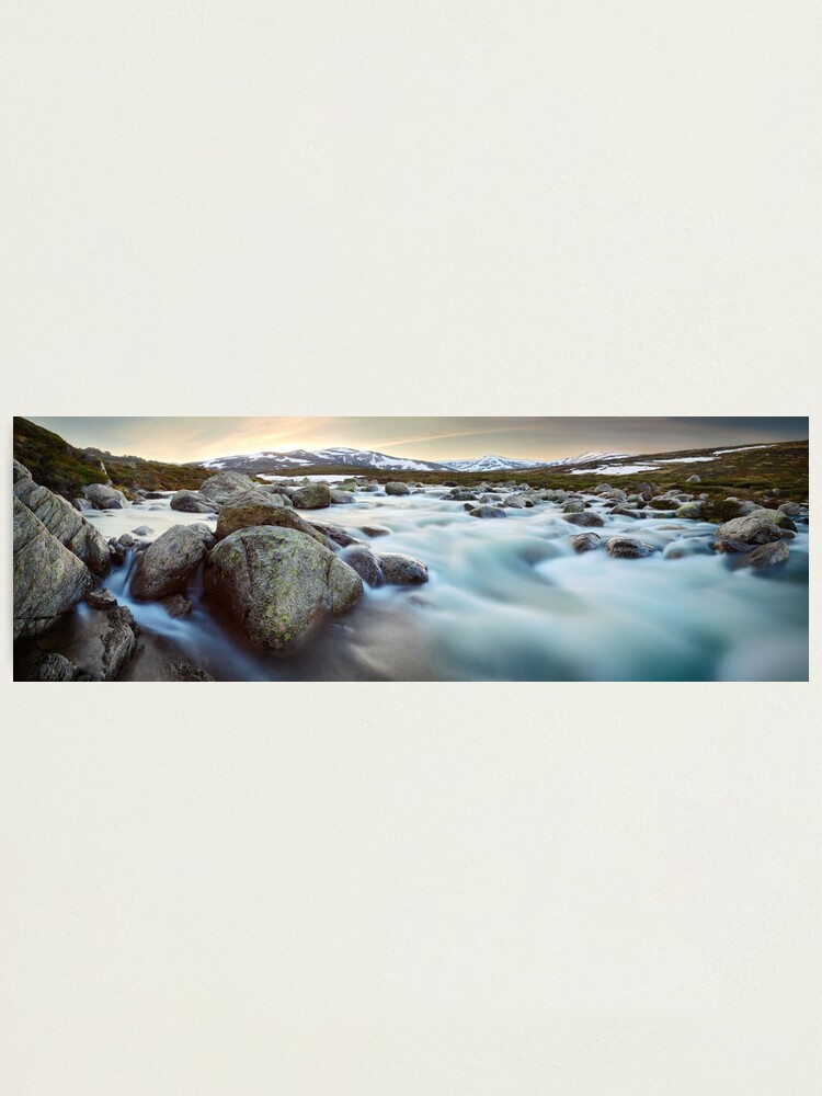 Alternate view of Snowy River Sunset, Mt Kosciuszko, New South Wales, Australia Photographic Print