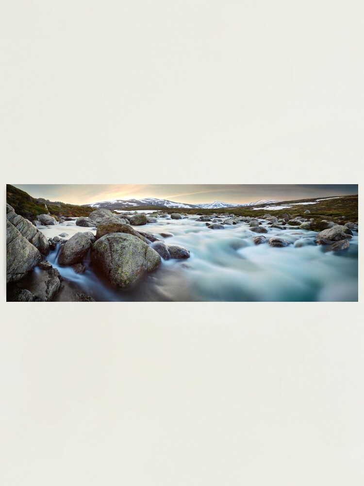Alternate view of Snowy River Sunset, Mt Kosciuszko, New South Wales, Australia Photographic Print